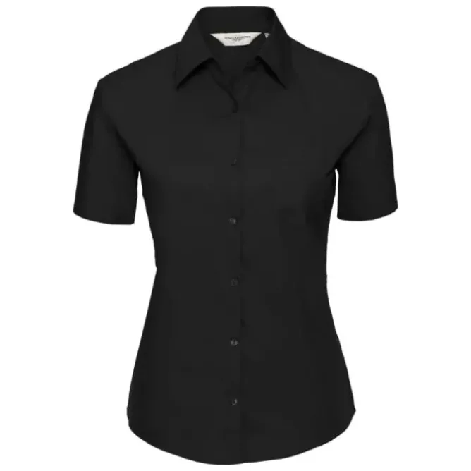 Camicia Da Lavoro a Maniche Corte da Donna 100% Cotone Russell - JE937F