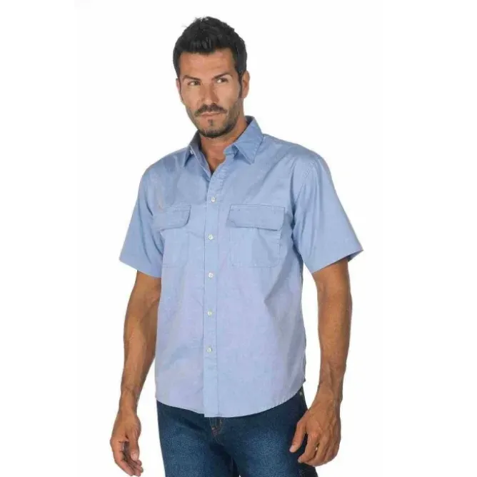 Camicia da lavoro 100% cotone manica corta chambray Logica 8162L