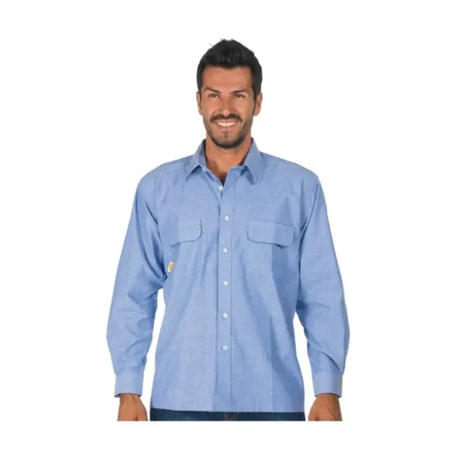 Camicia da lavoro Manica Lunga Chambray 100% cotone Logica 8160TOP-L