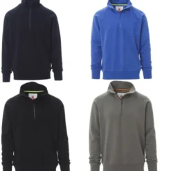 Felpa Uomo Mezza Zip Garzata Austin - Payper AY 7528