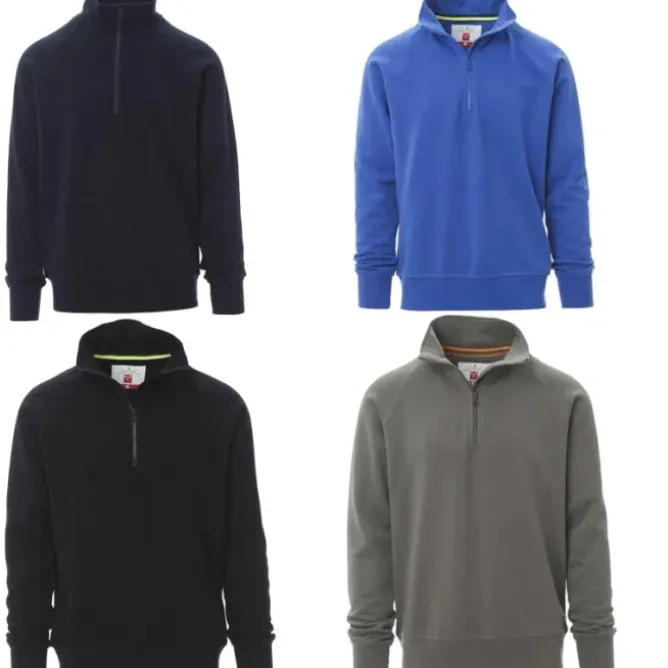 Felpa Uomo Mezza Zip Garzata Austin - Payper AY 7528