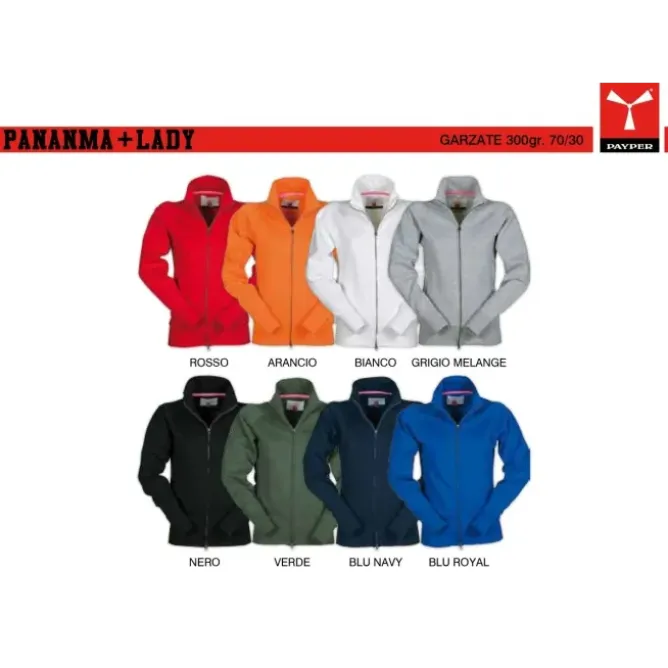 Felpa Zip Intera Panama Donna - Payper AY 7544