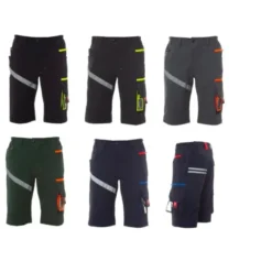 Fuori tutto - Bermuda Unisex da Lavoro Multitasche Stretch Payper Next 4W Shorts AY 7316 colore antracite nero taglia 52