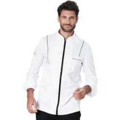 Fuori tutto - Giacca da Lavoro Chef Eros Siggi 28GC0004/01-0757 Taglia M Colore Bianco Nero
