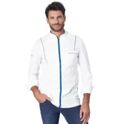 Fuori tutto - Giacca da Lavoro Chef Eros Siggi 28GC0004/01-0757 Taglia M Colore Bianco Nero