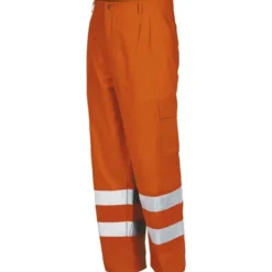 Fuori tutto - Pantalone da Lavoro Alta Visibilità Multitasche Issa Line AV 8430N Taglia 2XL Colore Arancio Fluo Blu Navy