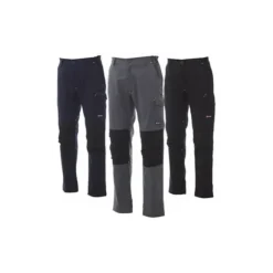 Fuori tutto -Pantalone da lavoro Worker Tech Multitasche Multistagione con Ginocchiere - Payper AY 7309 taglia 3XL nero/nero