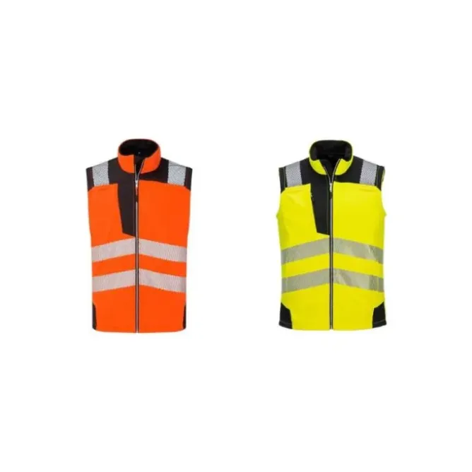 Gilet da Lavoro Alta Visibiltà Multitasche Softshell Antivento Impermeabile Portwest PW325