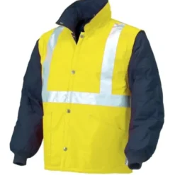 Gilet da Lavoro con Maniche Staccabili Alta Visibilità ISSA LINE - 04648N