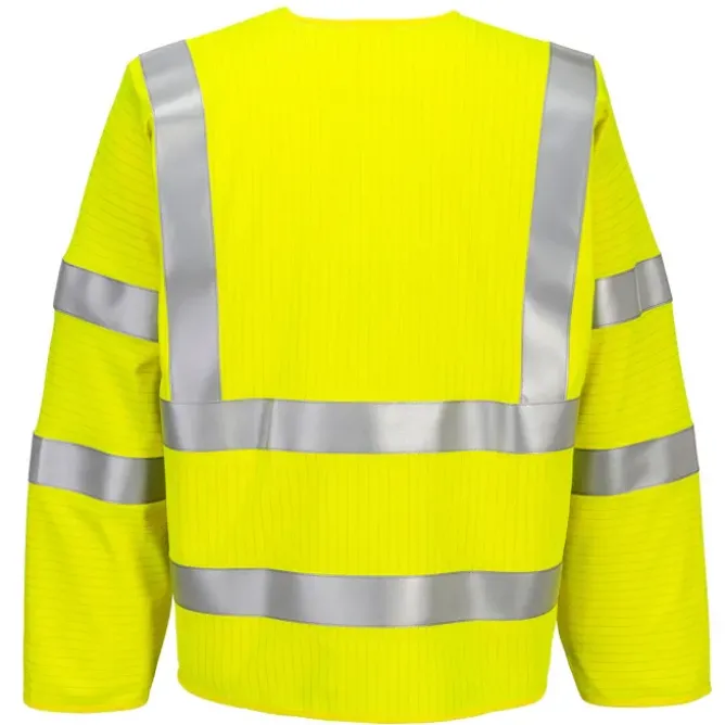 Gilet da Lavoro Portwest Alta Visibilità FR616 Con Zip Manica lunga Antistatico