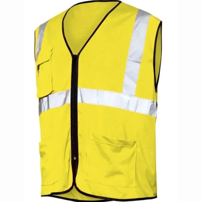 Gilet da Lavoro Zip Alta Visibilità ISSA LINE - 01260