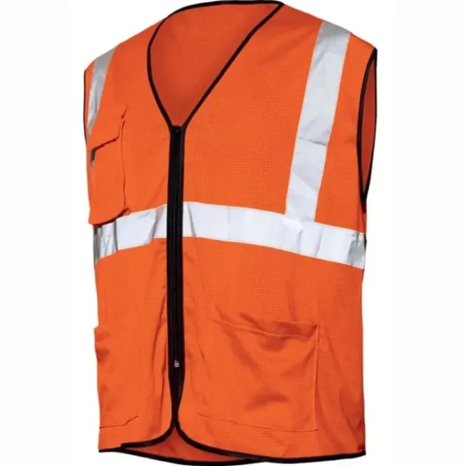 Gilet da Lavoro Zip Alta Visibilità ISSA LINE - 01260