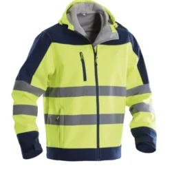 Giubbotto da Lavoro Alta Visibilità Softshell Multitasche Invernale Zip Intera con Cappuccio P&P Loyal Bright GGX1R 411