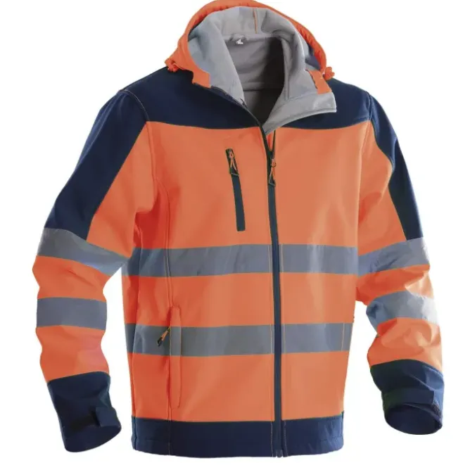 Giubbotto da Lavoro Alta Visibilità Softshell Multitasche Invernale Zip Intera con Cappuccio P&P Loyal Bright GGX1R 411