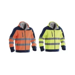 Giubbotto da Lavoro Alta Visibilità Softshell Multitasche Invernale Zip Intera con Cappuccio P&P Loyal Bright GGX1R 411