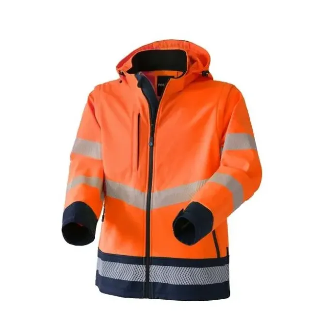 Giubbotto da Lavoro Alta Visibilità Softshell Stretch Multitasche Impermeabile con Cappuccio Rossini Hook Hi-Vis HH263