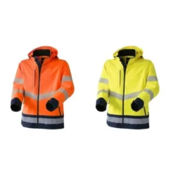 Giubbotto da Lavoro Alta Visibilità Softshell Stretch Multitasche Impermeabile con Cappuccio Rossini Hook Hi-Vis HH263