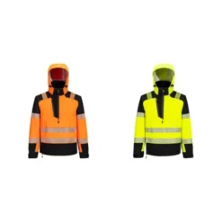 Giubbotto da Lavoro Alta Visibilità Multitasche Impermeabile Stretch con Cappuccio Portwest T161