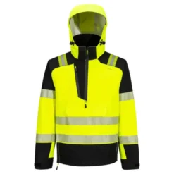 Giubbotto da Lavoro Alta Visibilità Multitasche Impermeabile Stretch con Cappuccio Portwest T161