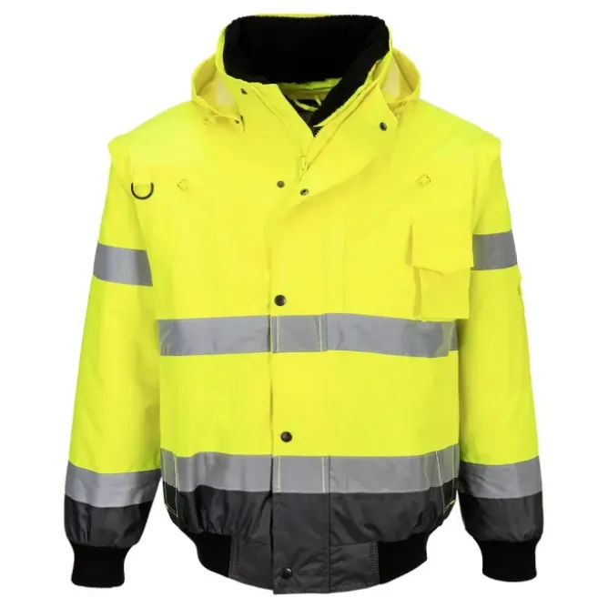 Giubbotto da Lavoro Alta Visibilità Multitasche Impermeabile Stretch 3 In 1 Portwest C465