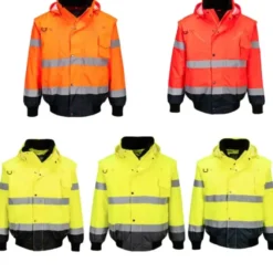 Giubbotto da Lavoro Alta Visibilità Multitasche Impermeabile Stretch 3 In 1 Portwest C465