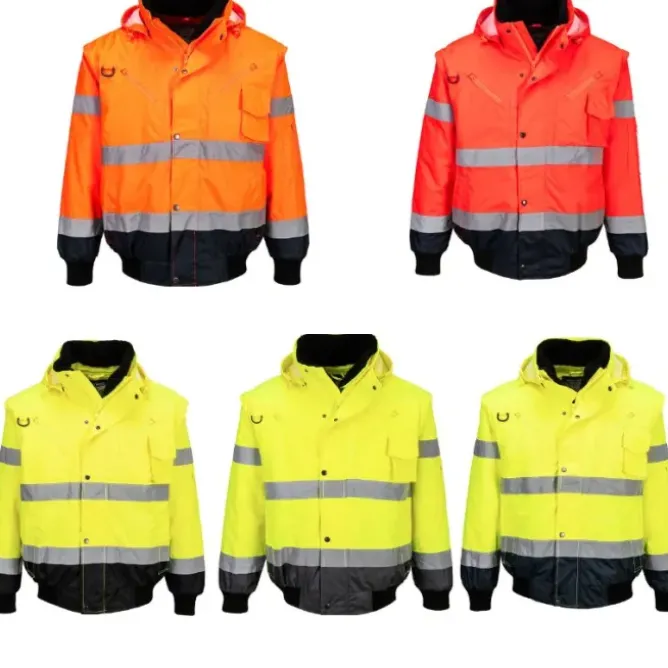 Giubbotto da Lavoro Alta Visibilità Multitasche Impermeabile Stretch 3 In 1 Portwest C465
