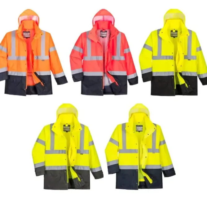Giubbotto da Lavoro Alta Visibilità Multitasche Impermeabile 5 In 1 Executive Portwest S768