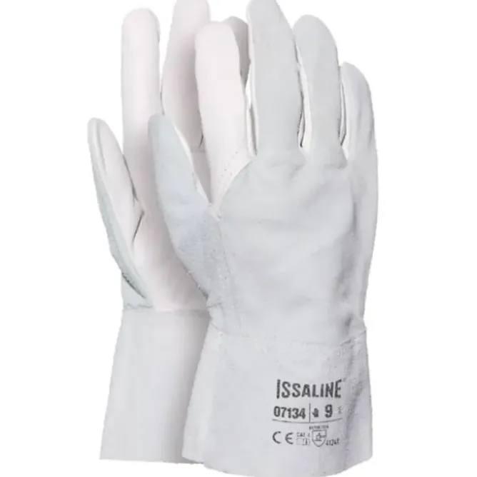 Guanti da lavoro in Pelle Fiore Bovino Manichetta Crosta - Issa Line 07134