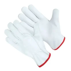 Guanti da lavoro in Pelle Fiore Bovino bianco orlato 005/B