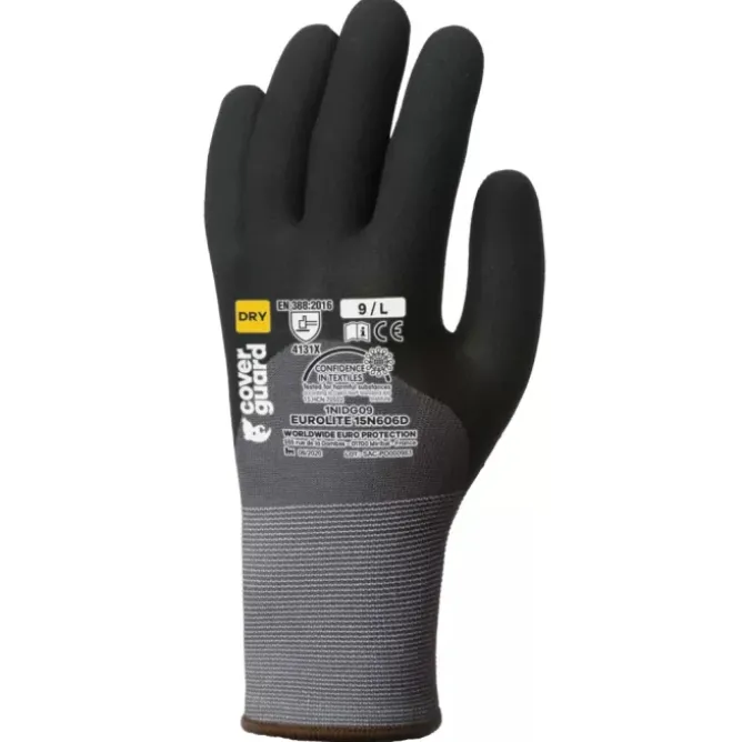 10 Paia - Guanti Da Lavoro Coverguard In Nitrile Eurolite 1NIDG Rischi Meccanici