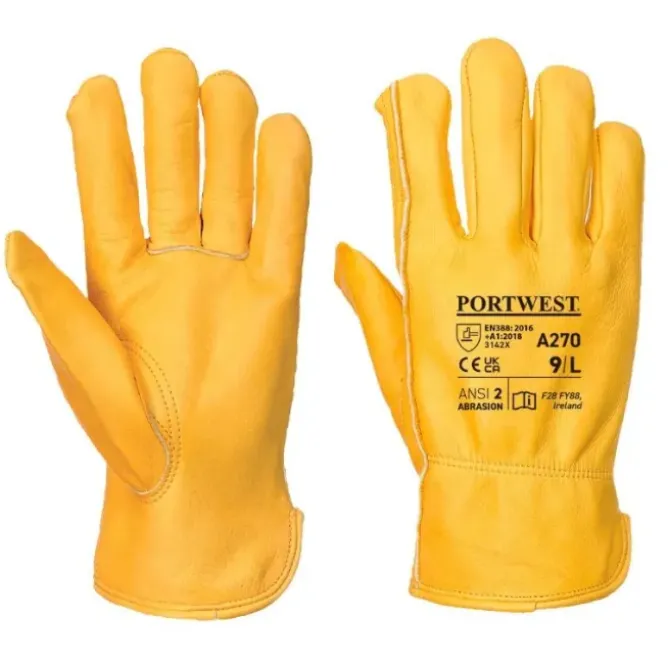 12 Paia - Guanti da Lavoro Driver Classic - A270 Portwest