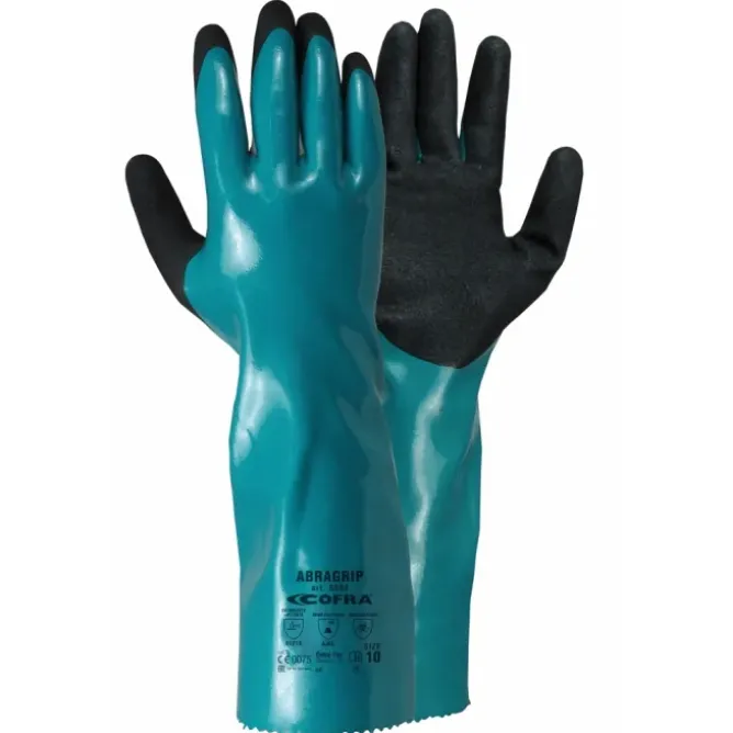 12 Paia - Guanti da Lavoro in Nitrile Cofra Abragrip G603-D100