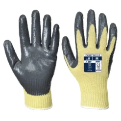 12 Paia - Guanti in kevlar Antitaglio Livello 3 - rivestito in nitrile