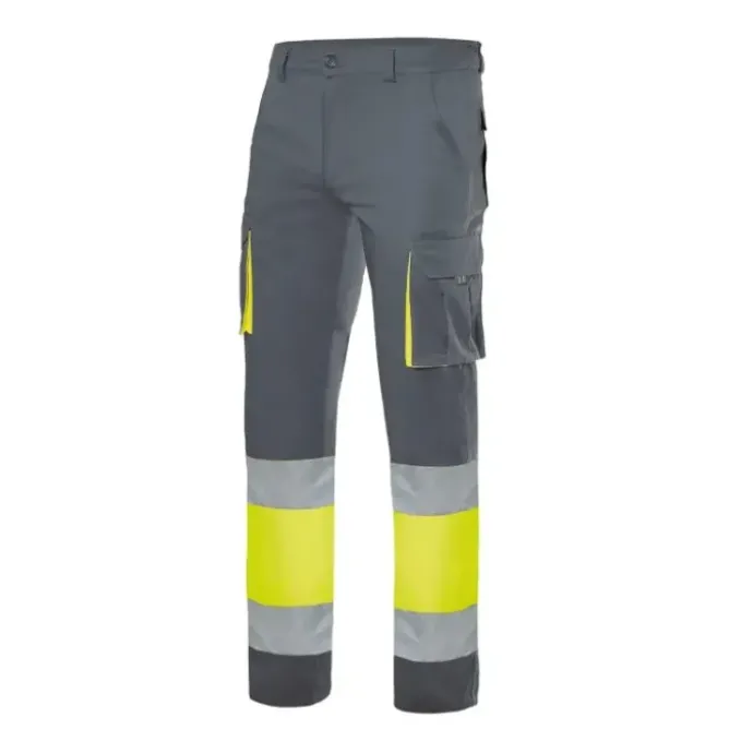 Pantalone bicolore da Lavoro Alta Visibilità Stretch Multitasche Velilla 303002S