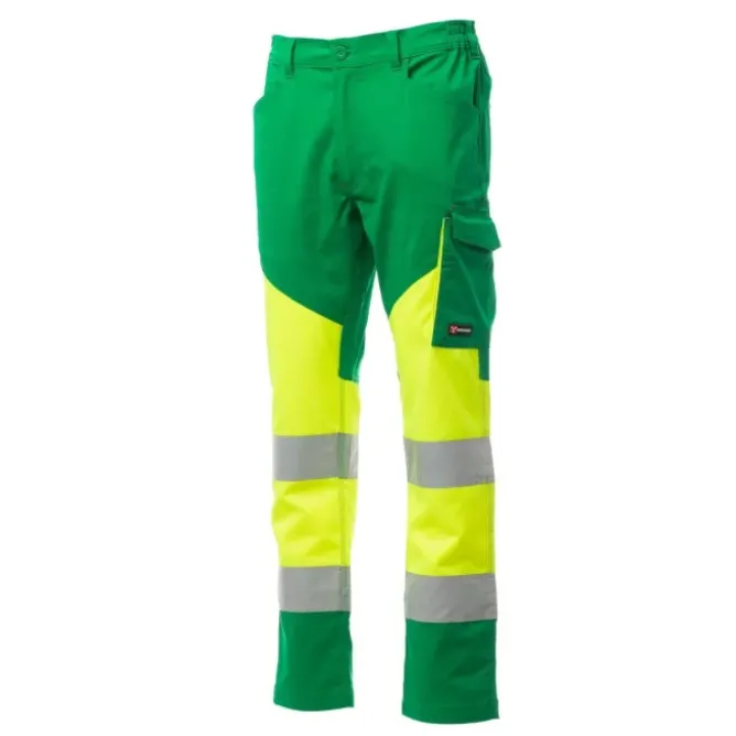 Pantalone bicolore da lavoro Alta Visibilità Multitasche Payper Working Summer AY 7593