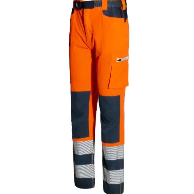 Pantalone da Lavoro Alta Visibilità Multitasche Stretch Issa Line Softshell HI-VI 8450B