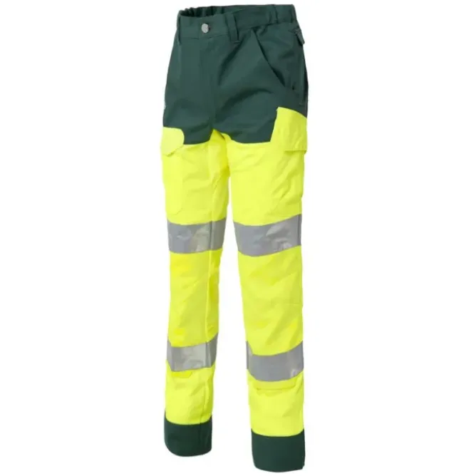 Pantalone da Lavoro con ginocchiera Alta Visibilità Multitasche Molinel Luklight 2460.2351.044