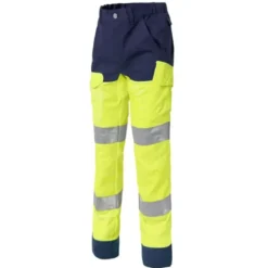 Pantalone da Lavoro con ginocchiera Alta Visibilità Multitasche Molinel Luklight 2460.2351.044