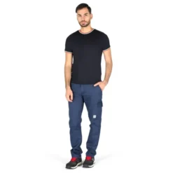 Pantalone Economici Blu Multitasche Cotone 100% Massaua Imbottiti Felpati Invernale