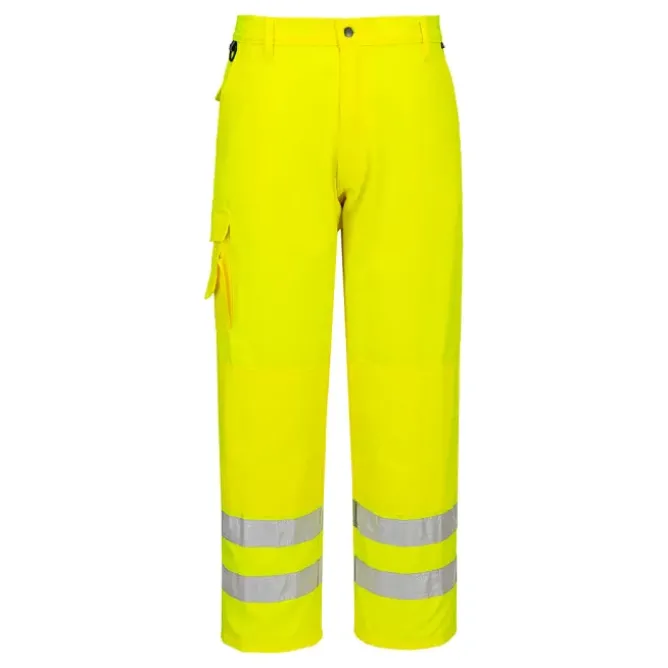Pantaloni da Lavoro Alta Visibilità Impermeabile Multitasche Combat Portwest E046
