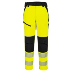 Pantaloni da Lavoro Alta Visibilità Multitasche Impermeabili Stretch da Donna Portwest T141
