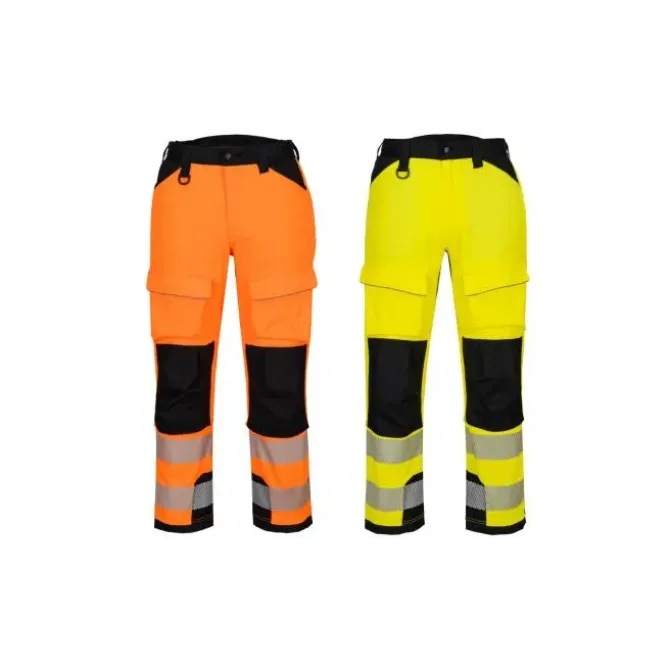 Pantaloni da Lavoro Portwest Alta Visibilità PW3 Harness T142 Stretch Multitasche