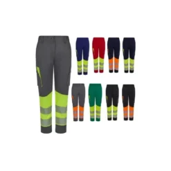 Pantaloni da Lavoro Velilla Alta Visibilità Multitasche Stretch Bicolore 303032SW Donna