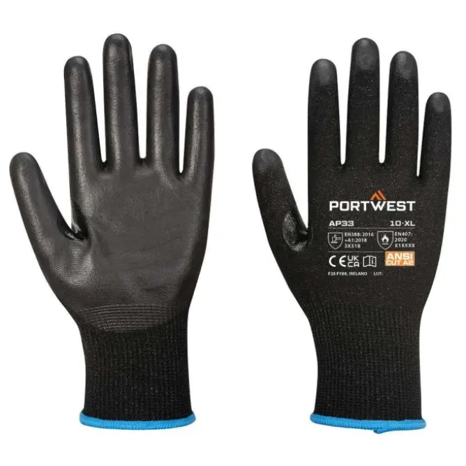 12 Pezzi - Guanti da Lavoro Antitaglio Antiabrasione Stretch Portwest AP33