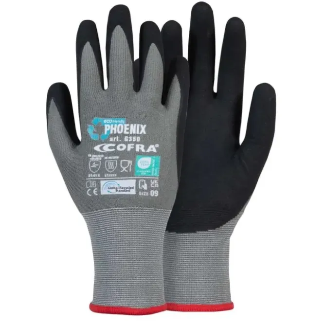 12 Pezzi - Guanti da Lavoro in Nitrile Cofra Phoenix G350