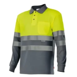 Polo bicolore manica lunga da Lavoro Alta Visibilità Velilla 175
