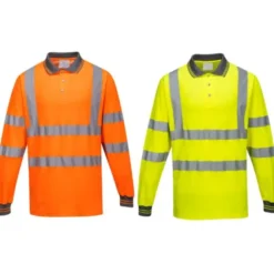Polo da Lavoro Alta Visibilità Manica Lunga Cotton Comfort Portwest S271