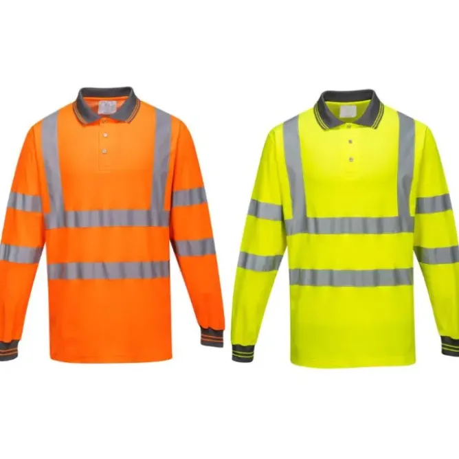 Polo da Lavoro Alta Visibilità Manica Lunga Cotton Comfort Portwest S271