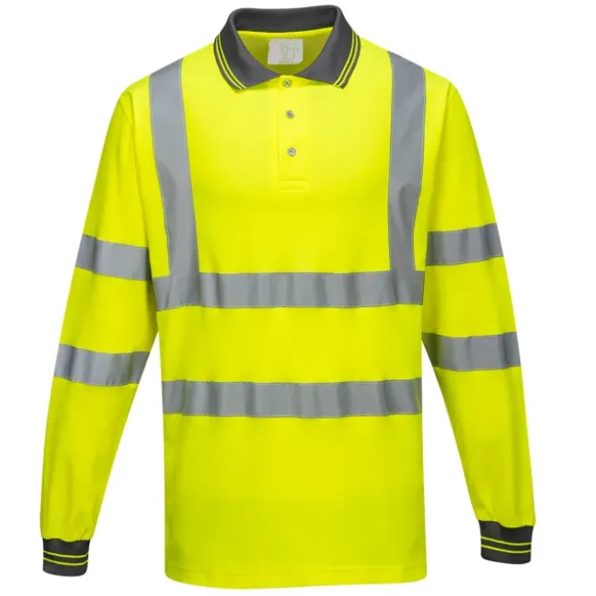 Polo da Lavoro Alta Visibilità Manica Lunga Cotton Comfort Portwest S271