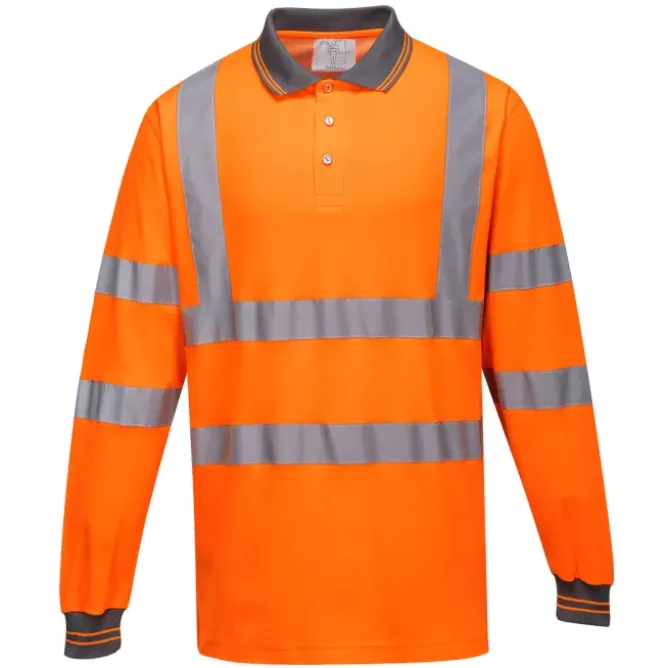 Polo da Lavoro Alta Visibilità Manica Lunga Cotton Comfort Portwest S271